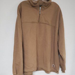 Men's Carhartt 2Xl  Half Zip Pullover Sweatshirt Brown Excellent Shape